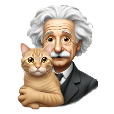 albert einstein with cat sticker