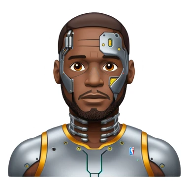 Lebron James as a half robot/cyborg AI  sticker