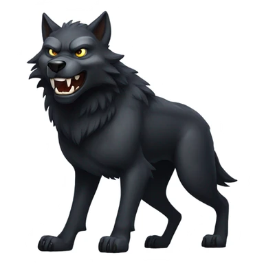 fierce black wolf sticker