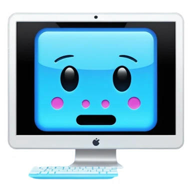 make a computer screen with a error emoji sticker