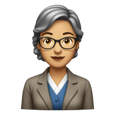 MUJER PROFESORA CASTAÑA SIN LENTES sticker