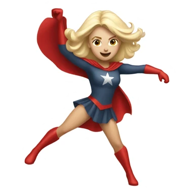 White Female Super hero dancing  sticker
