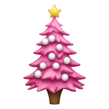 Pink Christmas tree with white decorations  sticker
