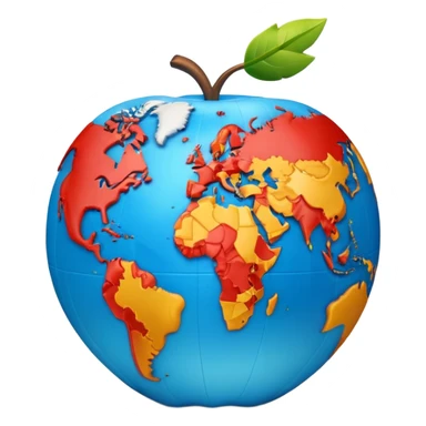 3D globe in Apple emoji style with Germany clearly marked in Europe and an arrow pointing from Germany to the USA in North America, smooth gradients, soft shadows, realistic 3D look, the word 'VPN' in a modern, bold, sans-serif font, no other text, suitable for Instagram Reel sticker