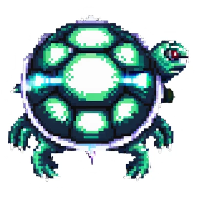 Fantasy turtle with crystal shell and glowing eyes sticker