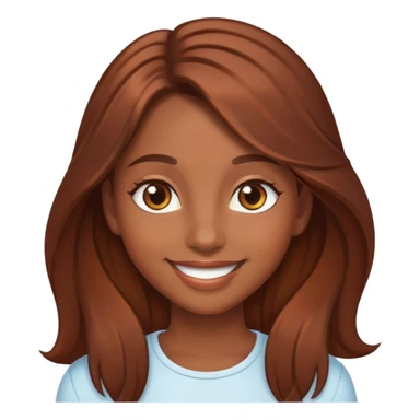 Chica morena de pelo largo cobrizo chocolate de ojos cafés claros y sonrisa linda  sticker