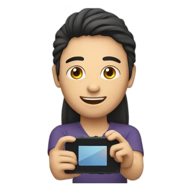 A editor editing video on mobile  sticker