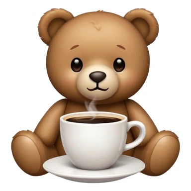 Flash around the teddy bear next to the coffee sticker