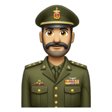 Militar de ejército español con barba castaña  ojos castaños sticker