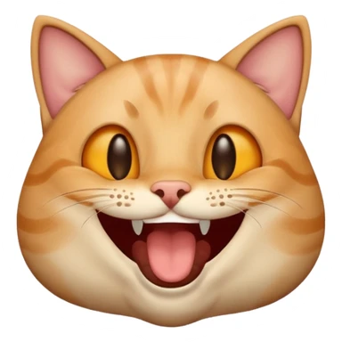 Combine Cat laughing emoji and 😁 this emoji sticker