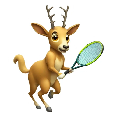 Chamois playing tennis sticker