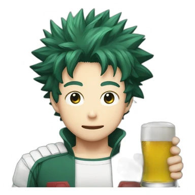Izuku midoriya qui boit une bière sticker