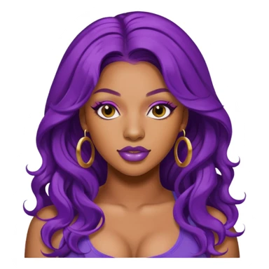 Megan thee stallion with purple wavy hair sticker