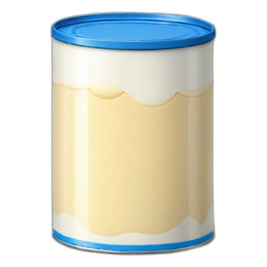 condensed milk in a blue tin can sticker