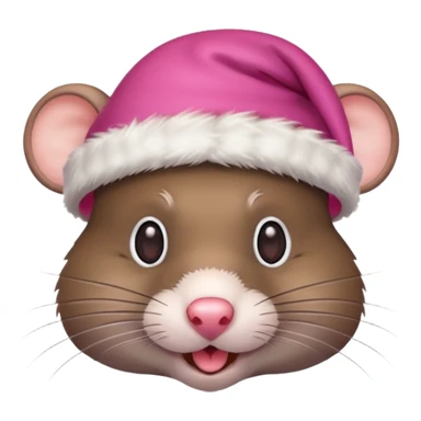 Rat with Christmas hats sticker