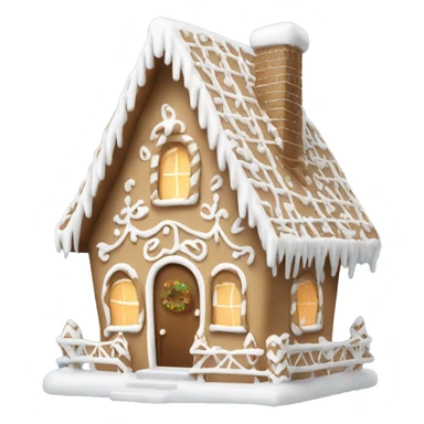 Cosy white gingerbread house  sticker