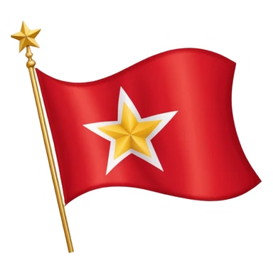 Bandeira do Pará em cor vermelho e uma listra banca na vertical e uma estrela dourada no centro sticker