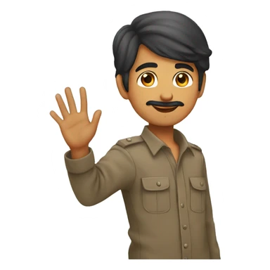 Young sardar raise his one hand sticker