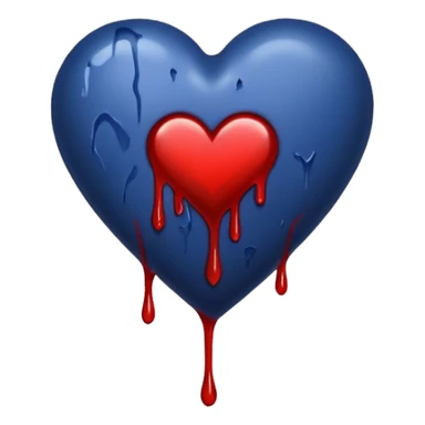 Bleeding navy blue heart with no face sticker
