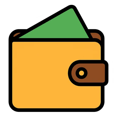wallet, simple, clean, modern icon style sticker