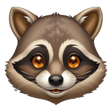 Victorian fairytale illustration depicting a happy raccoon with tanned skin, adorned with amber and diamonds sticker