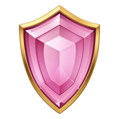Pink crystal shield golden border sticker