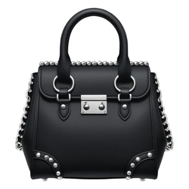 Ultra realistic Alexander Wang bag, in a dark gothic aesthetic style with matching dark gothic style Luxury embellishments, 8k hd quailty  sticker