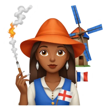 Windmill with a dutch flag and a girl smoking a blunt sticker