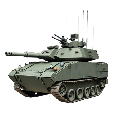 Stryker M1126 (2020) – Cinematic-realistic Stryker M1126 armored personnel carrier, its dark grey-green hull speeding down a war-torn street. The eight large wheels grip the cracked pavement as infantry hunker inside, the turret-mounted .50 cal machine gun scanning rooftops for threats under the eerie glow of distant fires. sticker