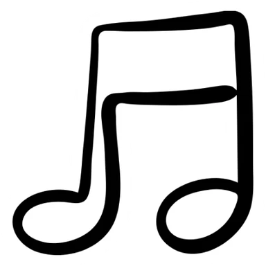 music icon, hand-drawn black outlined style sticker