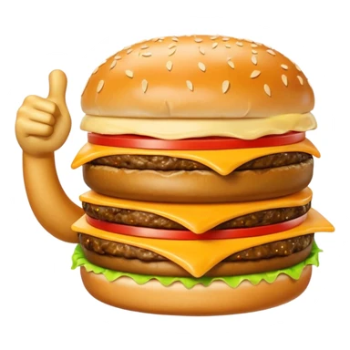 Thumbs up with the cheeseburger on it sticker