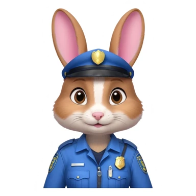 judy hopps with police suit from zootopia, Disney sticker