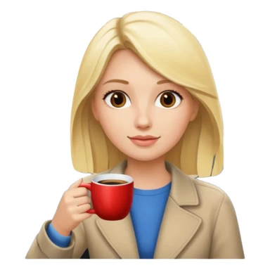 Blonde girl with a cup of coffee in the car sticker