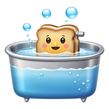 Toaster taking a bath sticker