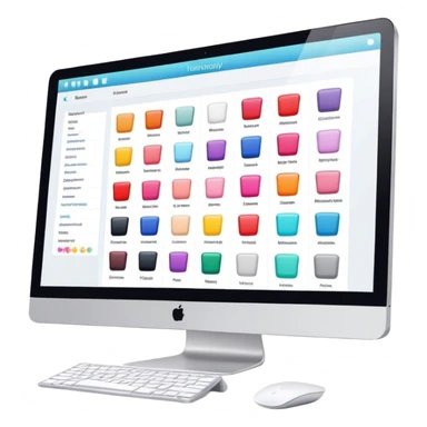 beauty salon inventory dashboard on iMac sticker