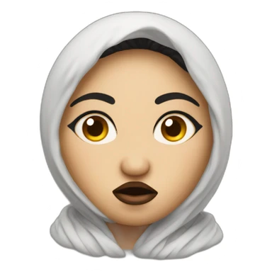 simple khinkali with black angry closed mouth and eyes sticker