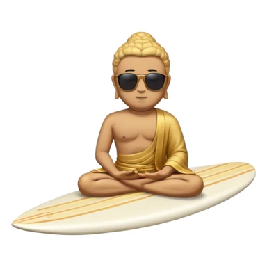 Meditating Buddha wearing sunglasses Jesus wearing sunglasses mohammed wearing sunglasses all on a surfboard sticker
