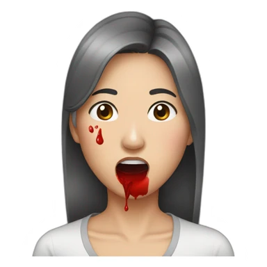 asian woman nosebleeding sticker