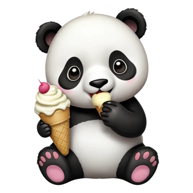 Panda eating ice creamy sticker