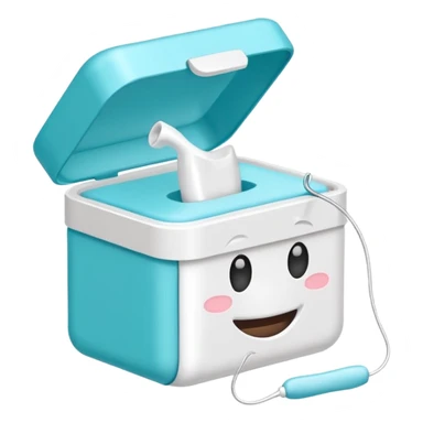 Dental floss in a box sticker