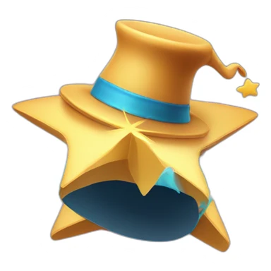 star jumping out of a magic hat without face sticker