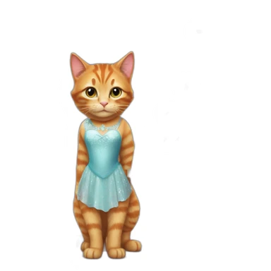 A ginger cat wearing a Disney Elsa dress painting a unicorn on an easel sticker