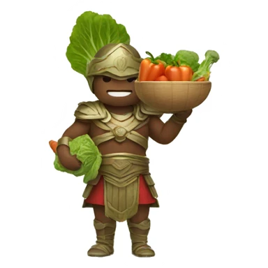 A warrior eating vegetables  sticker