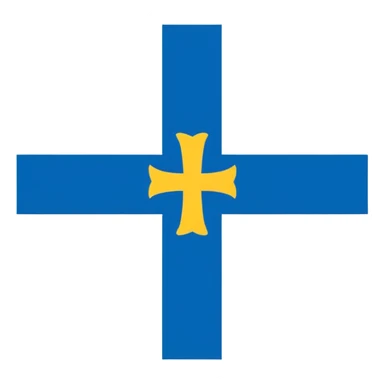 Bandera de Asturias azul el fondo con la cruz amarilla  sticker