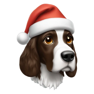 Tri color brown springer santa hat sticker