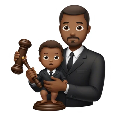 Black dad gaveling a black baby sticker