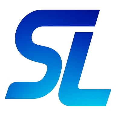 stylized S and L letters merged logo for ShyftLabs, futuristic, blue gradient, no text sticker