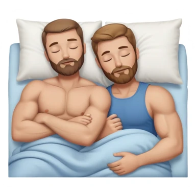caucasian couple light brown hair muscular man with beard sleeping sticker