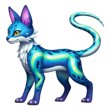 Neon Vibrant Pulsating Trail-glowing Chromatic Trico-Serval-Absol-Silvally-Dragon-Snake-fusion-hybrid sticker