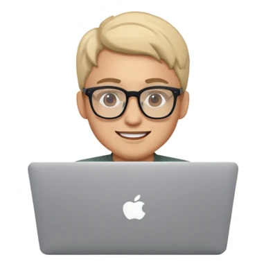happy Graphic designer whit a MacBook sticker
